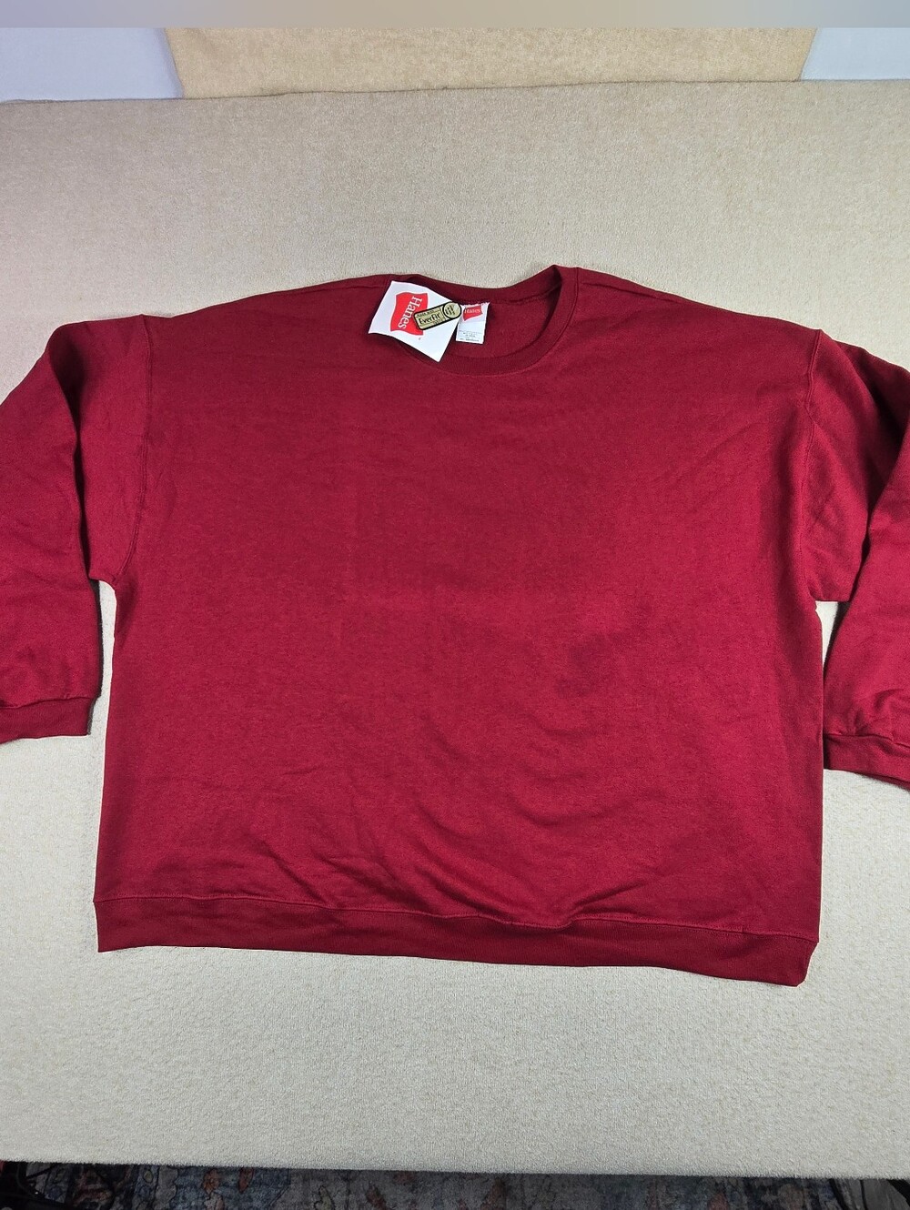 Hanes 3XL Red Crewneck Sweatshirt Cotton Blend Pullover New NWT